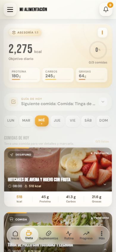 Vista demo de dieta