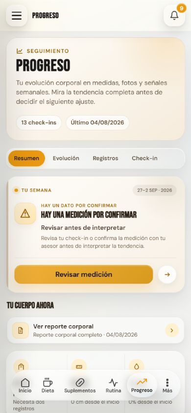 Vista demo de progreso