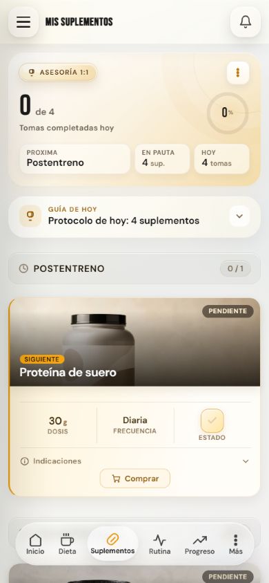 Vista demo de suplementos