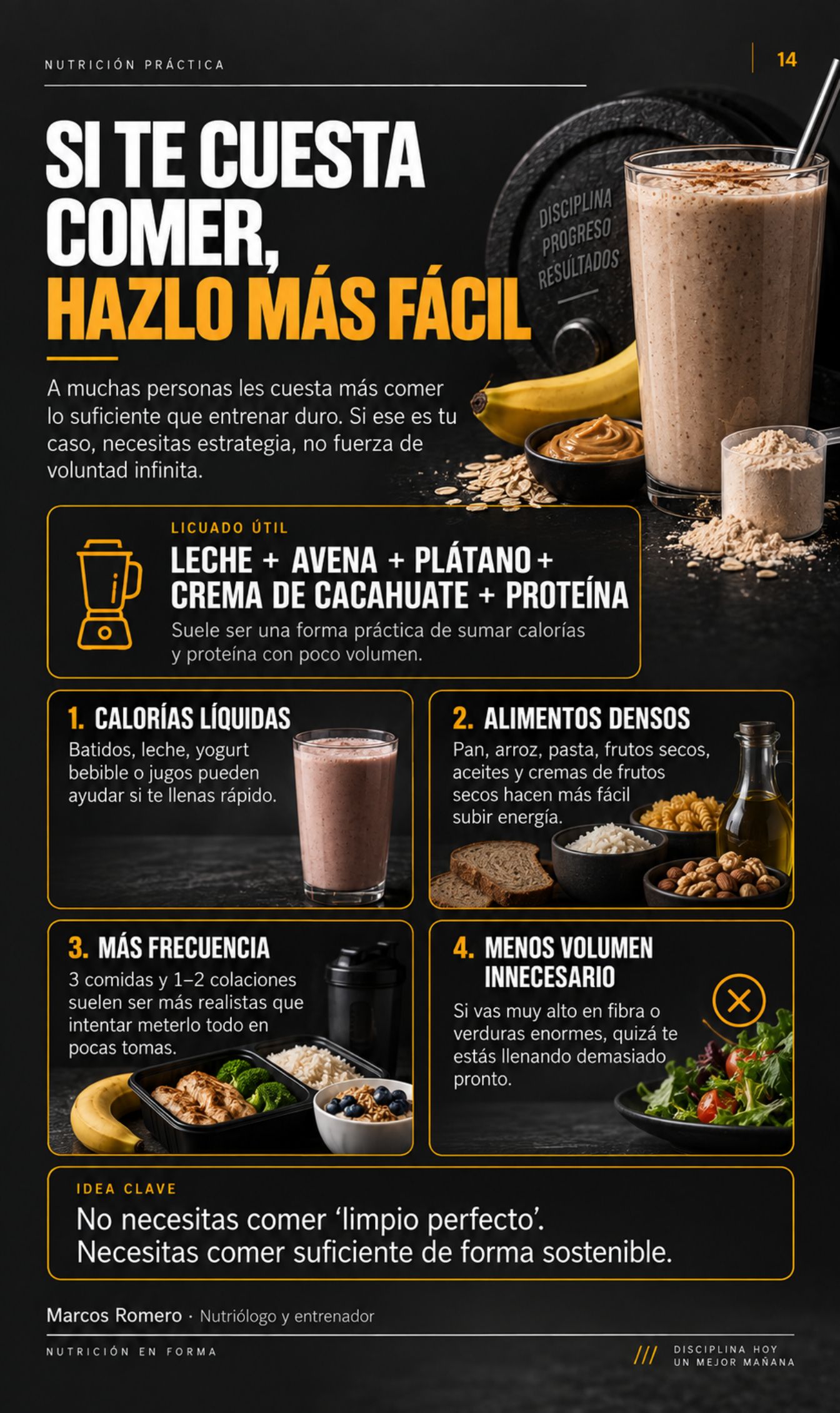 Página sobre estrategias para comer suficiente